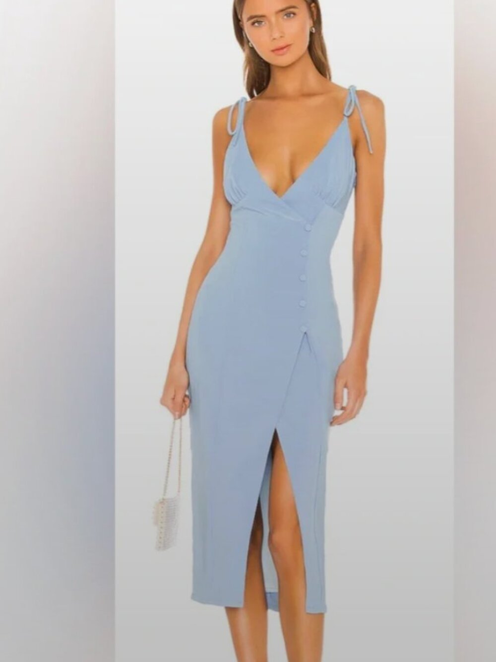 Camila Coelho Light Blue Midi Dress